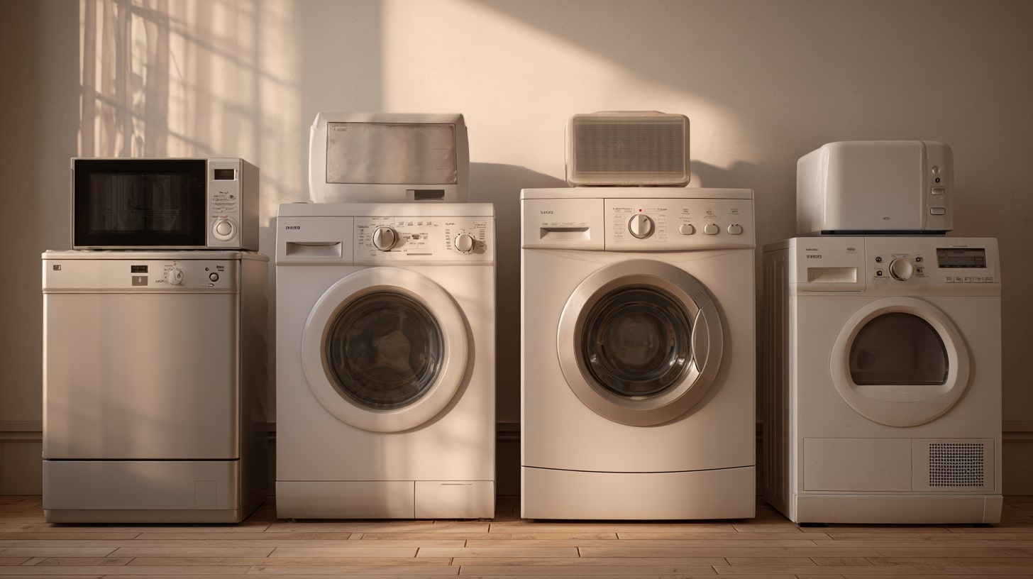 Appareils électroménagers courants utilisés au quotidien, au cœur des enjeux de consommation d’énergie.